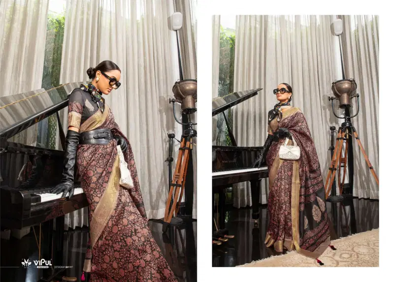 Kashmir Beauty By Vipul Printed Designer Sarees Wholesale market In Surat